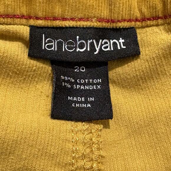 Lane Bryant Women’s 20 Corduroy Pants Straight Leg Mustard Yellow 29” Inseam - Picture 4 of 11